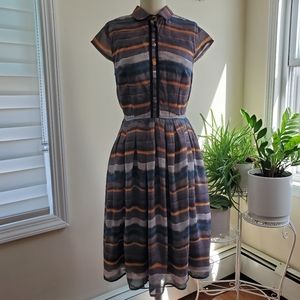 Eshakti Striped Midi Dress